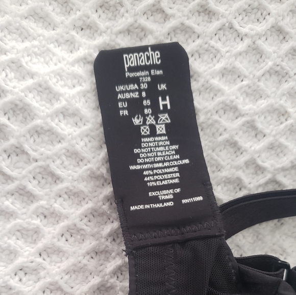 Panache porcelain elan black bra 30H nwot - Picture 6 of 6